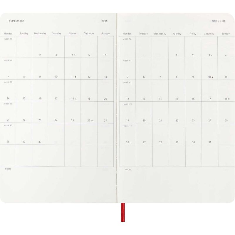 Moleskine Diary 12 Month Daily SC Large Scarlet Red 2026 image number 2
